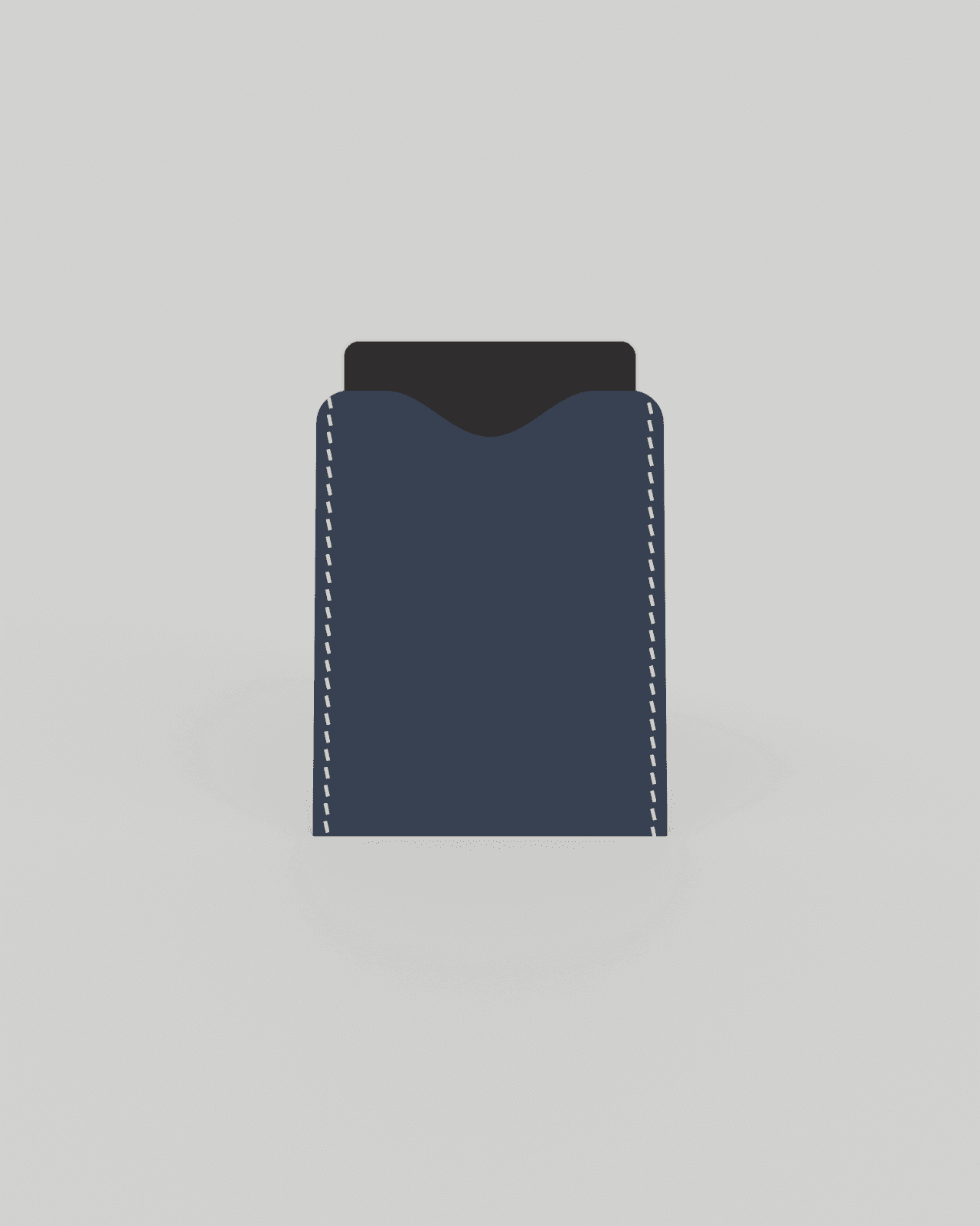 Card resting in its leather pouch